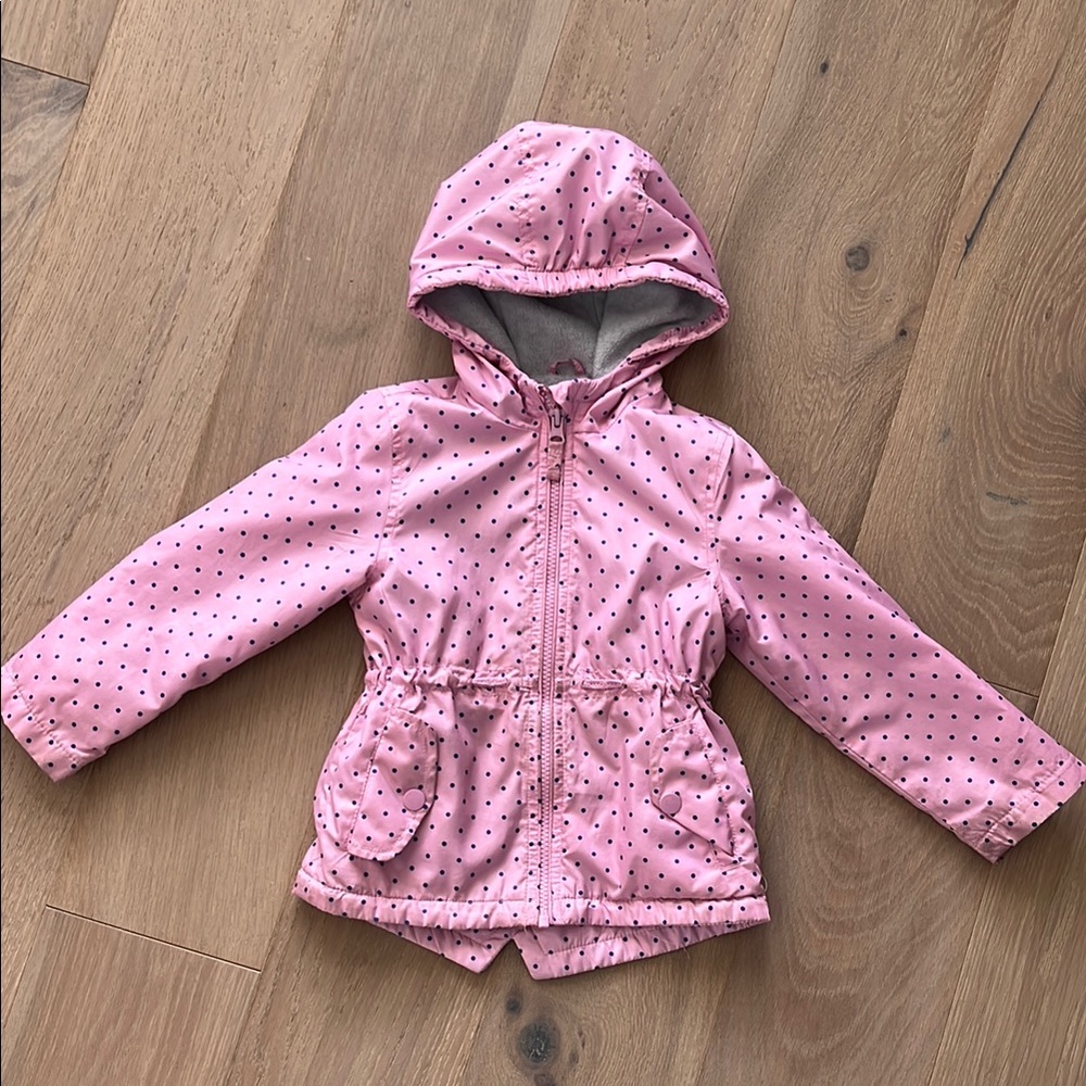 Pink Polka Dot Rain Jacket